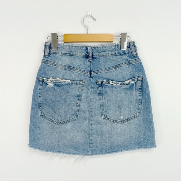 Zara Raw Hem Cut Off Denim Jean Skirt - Picture 2 of 6
